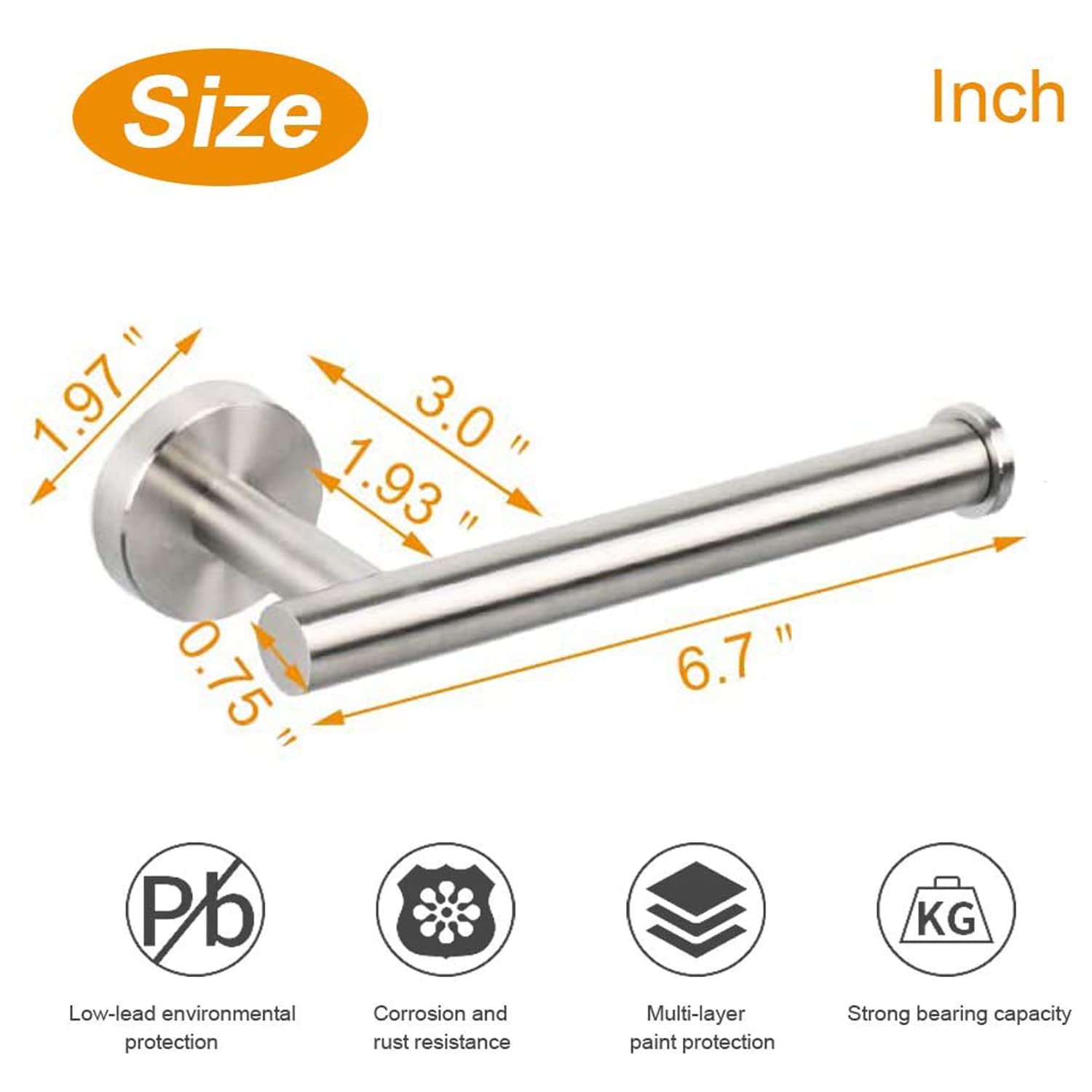 Tocten Toilet Paper Holder-Toilet Paper Roll Holder Wall Mounted For Bathroom, Thicken 304 Stainless Steel Drilling Tissue Paper